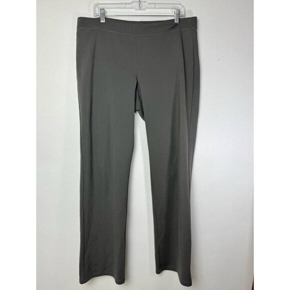 Eileen Fisher Women's Sz. L Grey Pull On Stretch Straight Leg Pants - Picture 2 of 5